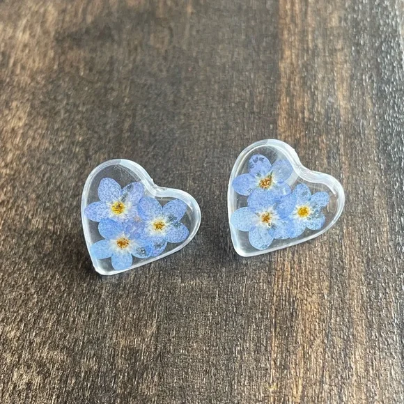 Blue Flowers Earrings - Picture 1 of 3